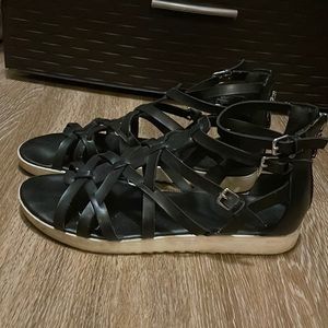 Black gladiator sandals